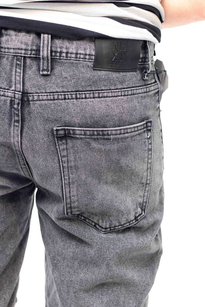 GREY WASHED DENIM SHORT