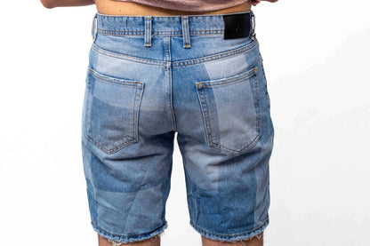 LASER PRINT DENIM SHORT